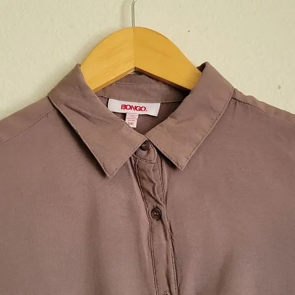 BONGO blause collar with buttons size S/C brown - Picture 6 of 12